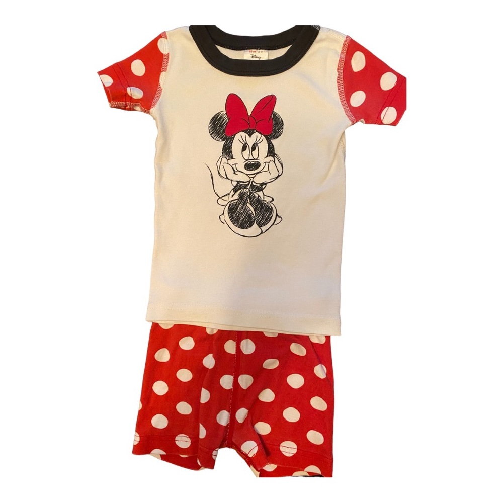 Hanna Andersson Disney Minnie Mouse Short John Pajamas Size 2T EUC Organic